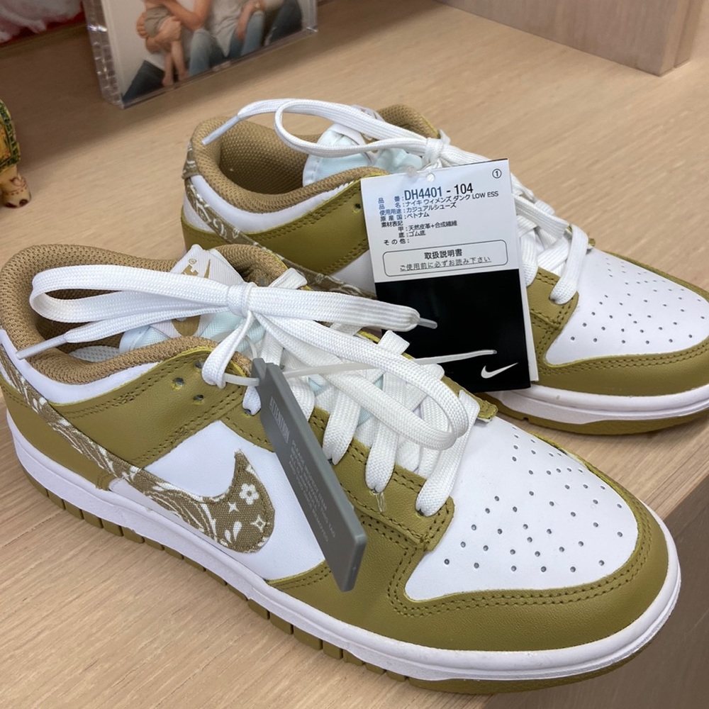 Nike dunks. Sage green paisley